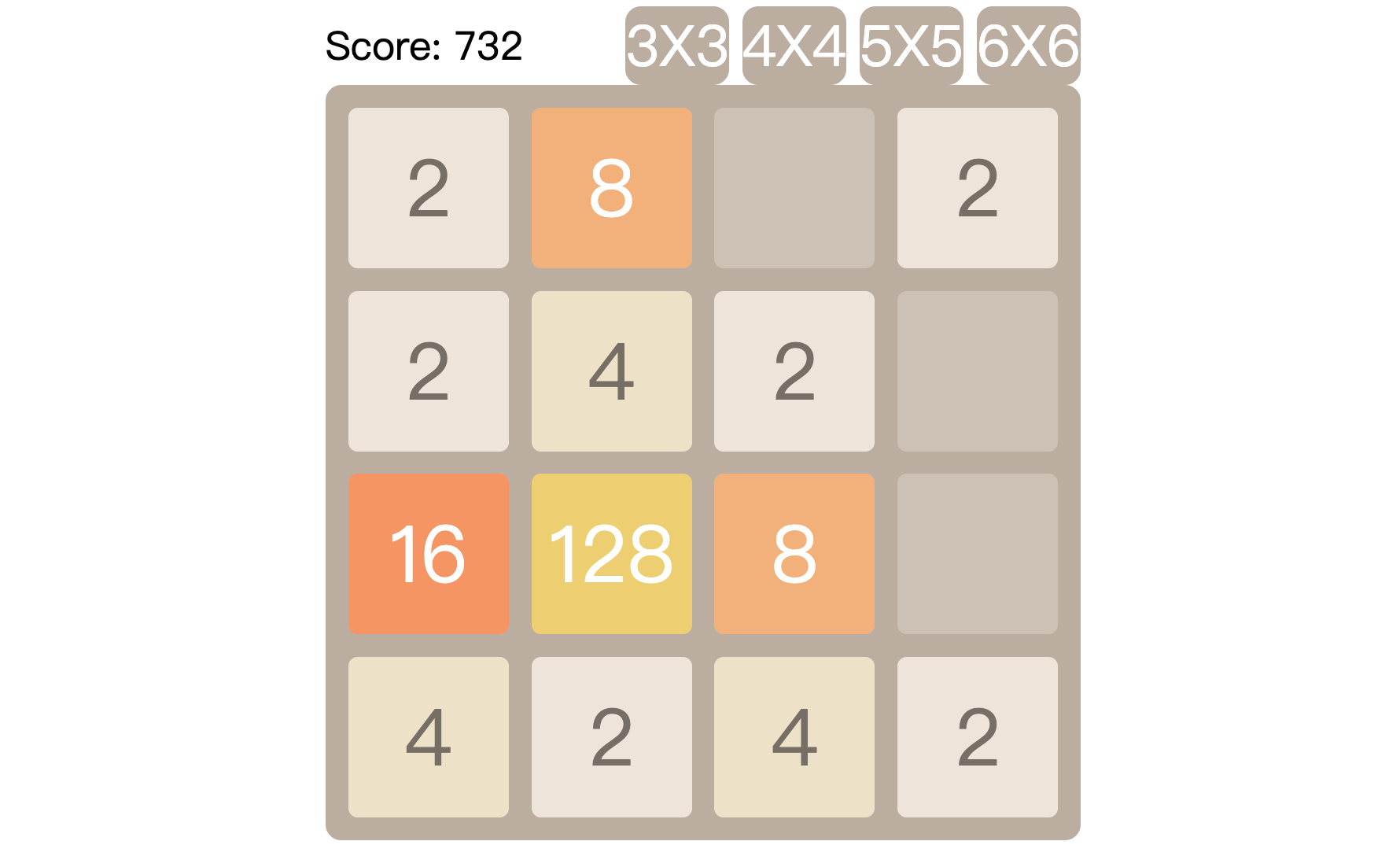 2048 小游戏