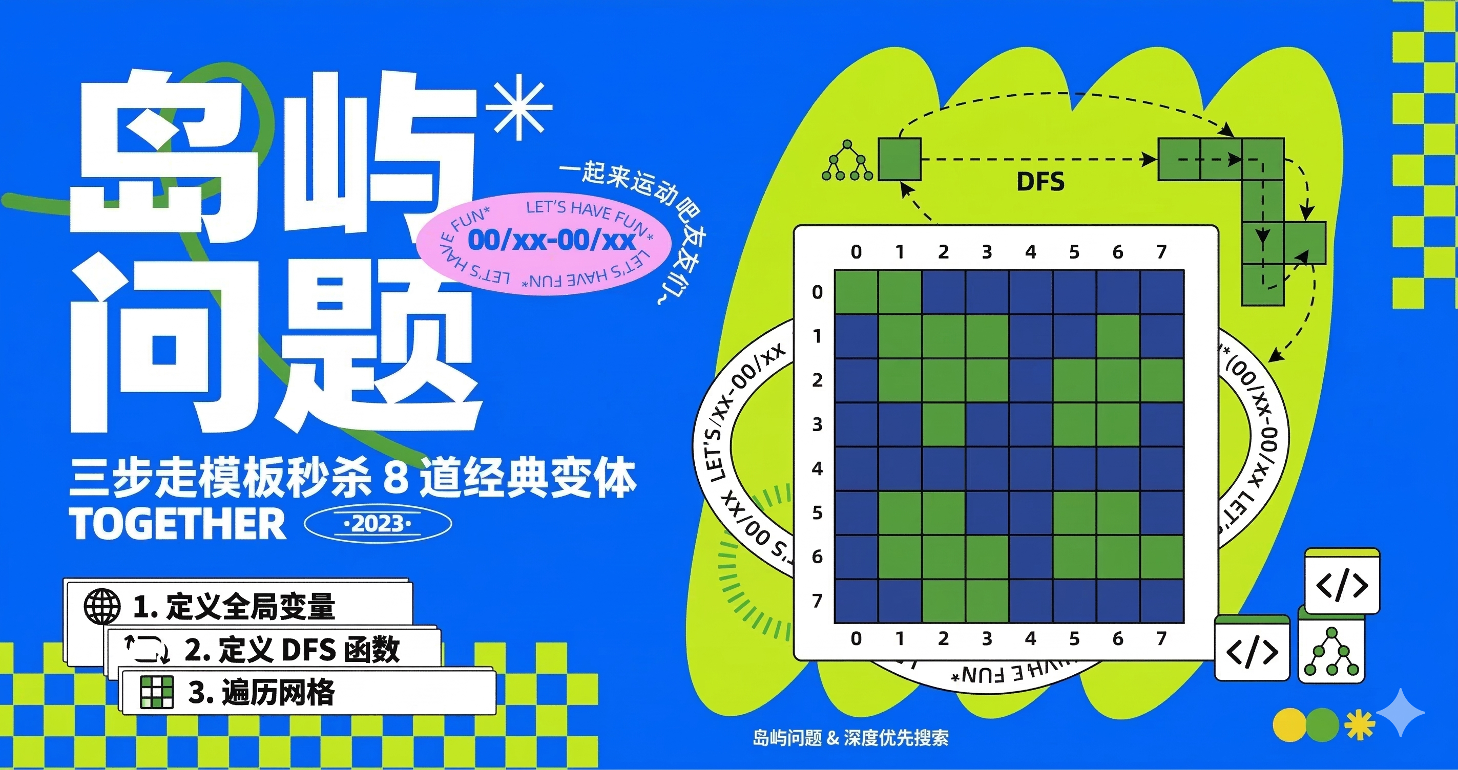 岛屿问题:三步走模板秒杀 8 道经典变体