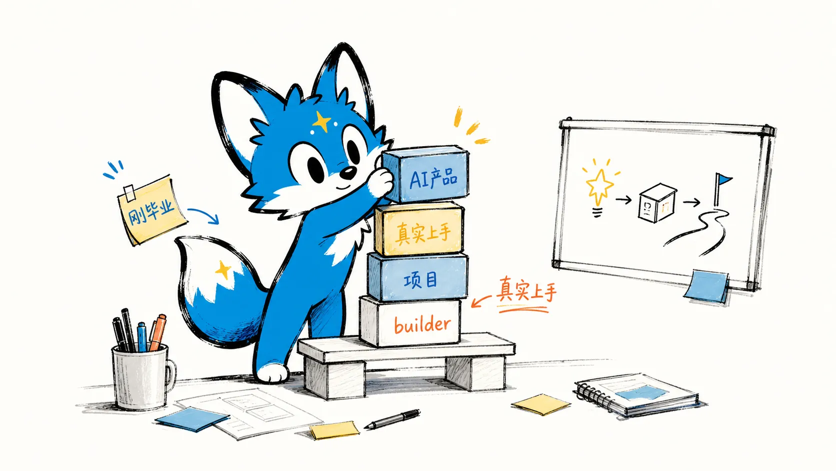 蔚蓝小狐演示:刚毕业的 AI 产品经理,一个 builder